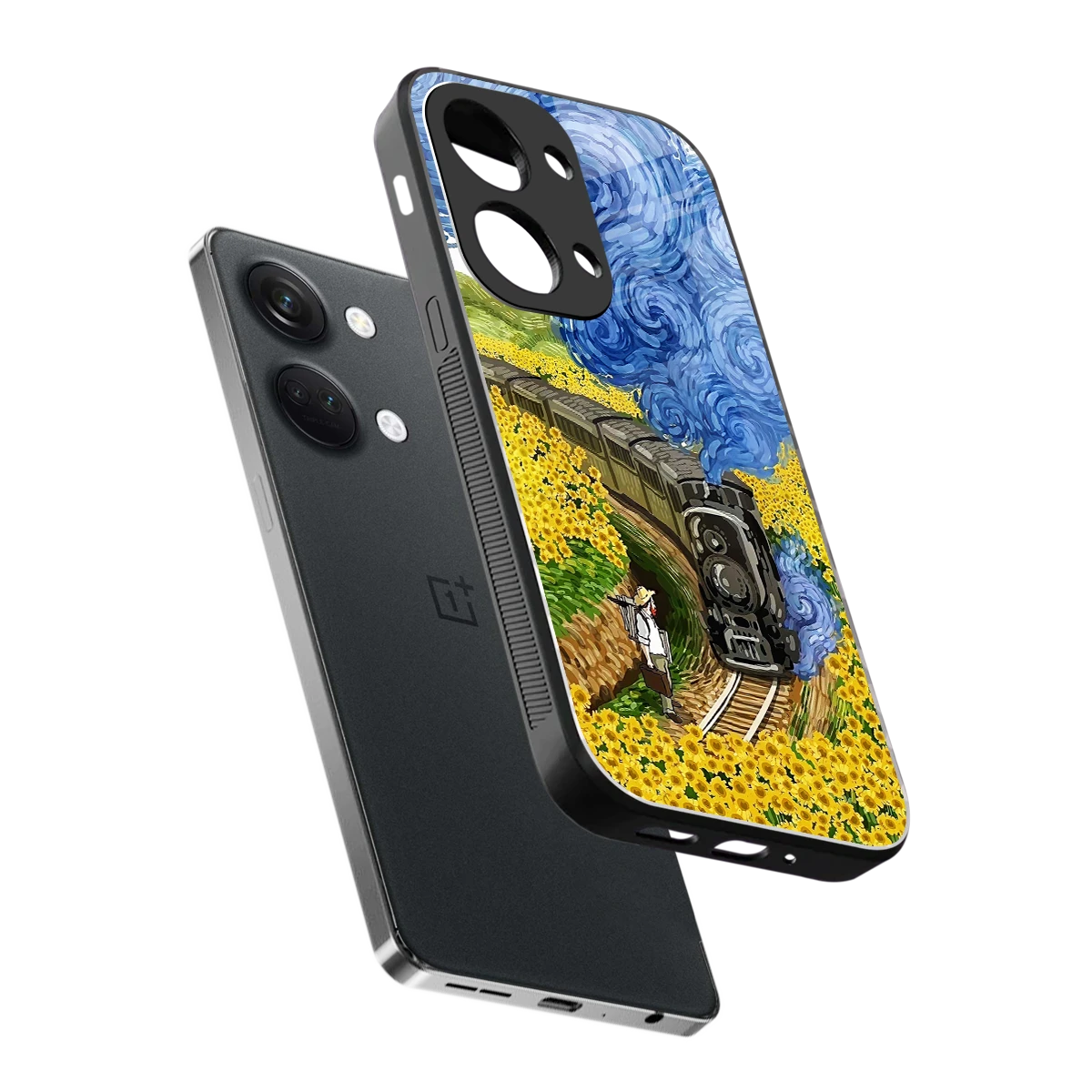 Starry Wait sleek oneplus nord 3 cover with tempered glass back and TPU edges