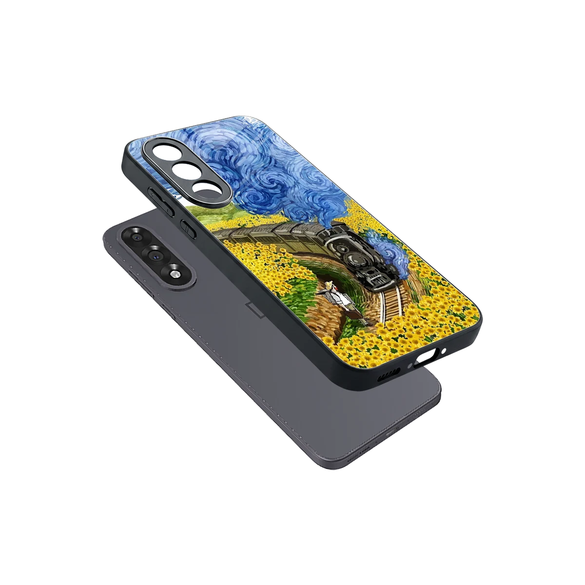 Starry Wait sleek oneplus nord 5 cover with tempered glass back and TPU edges