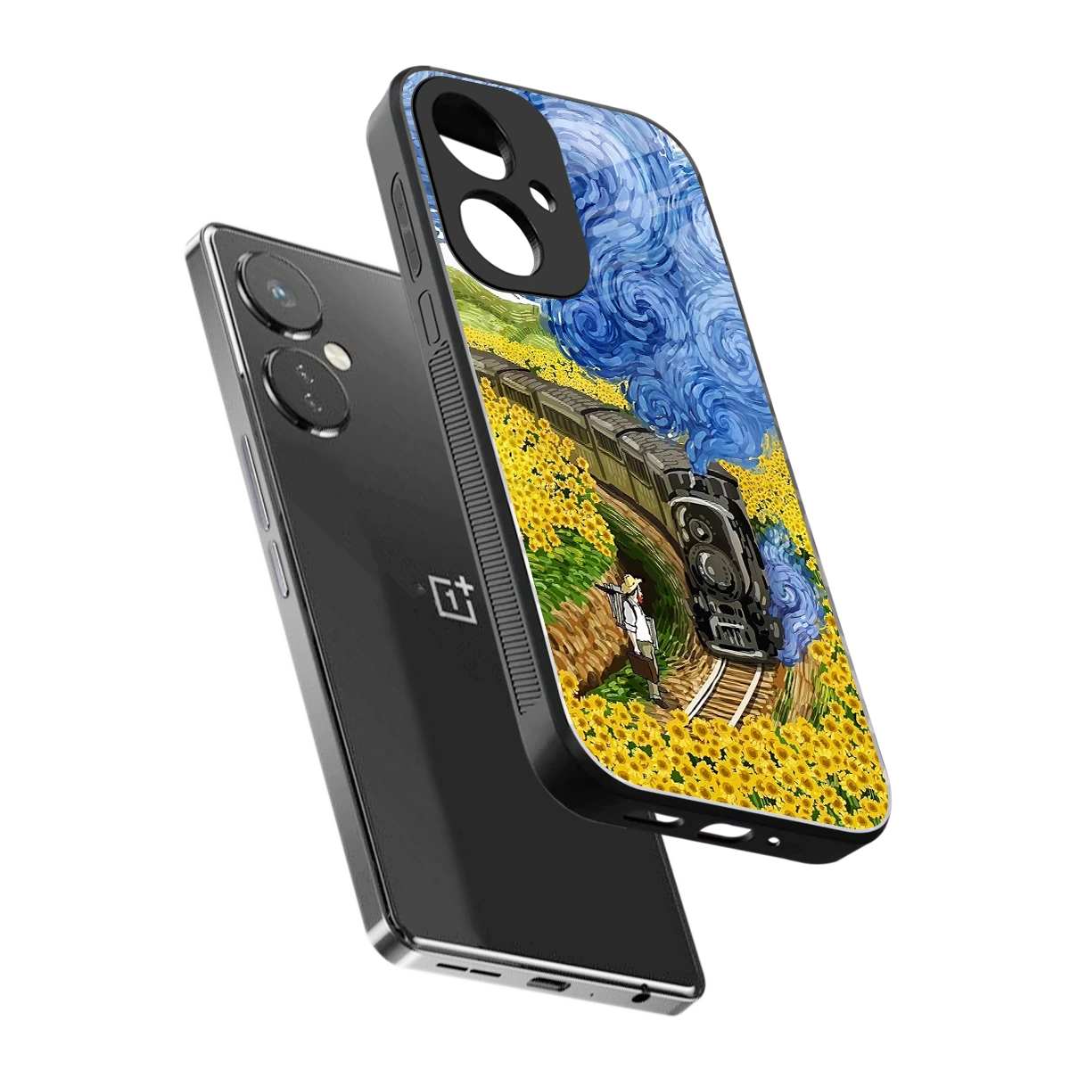 Starry Wait sleek oneplus nord ce 3 cover with tempered glass back and TPU edges