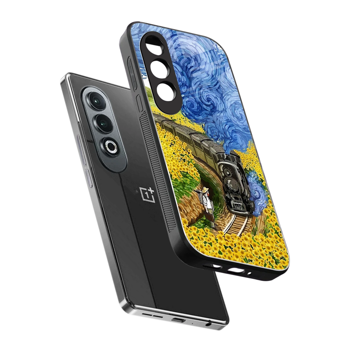 Starry Wait sleek oneplus nord ce 4 cover with tempered glass back and TPU edges