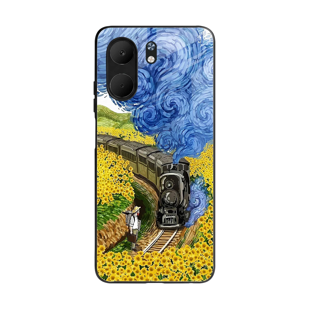 Starry Wait back phone cover | glass case for oppo a5x 5g