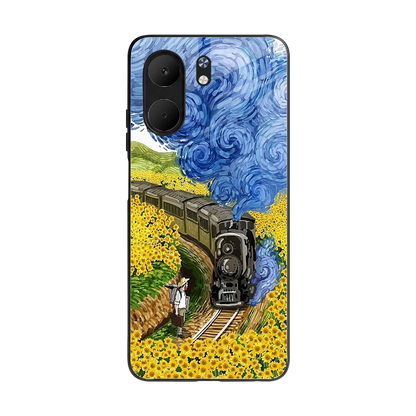 Starry Wait back phone cover | glass case for oppo a5x 5g