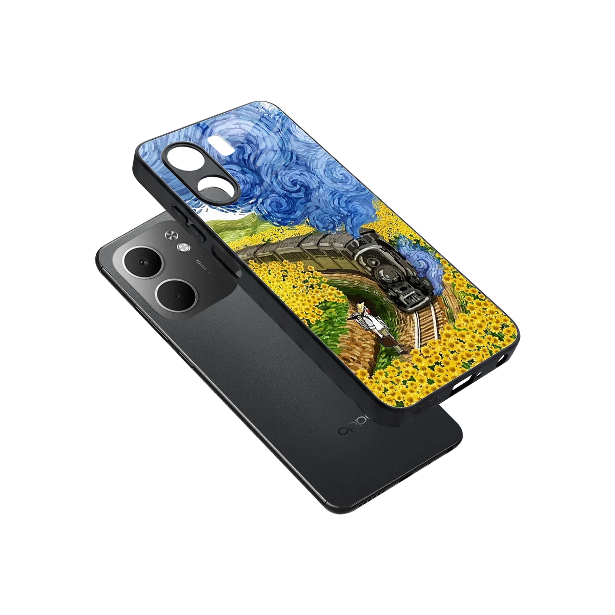 Starry Wait sleek oppo a5x 5g cover with tempered glass back and TPU edges