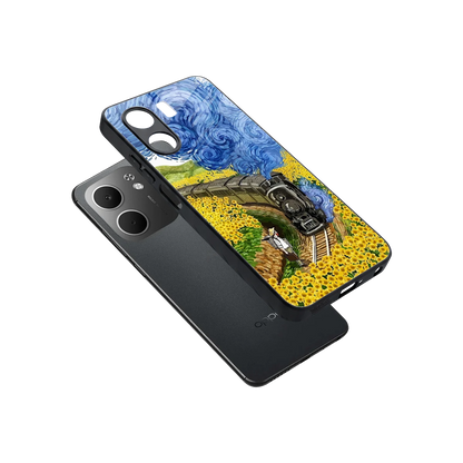 Starry Wait sleek oppo a5x 5g cover with tempered glass back and TPU edges