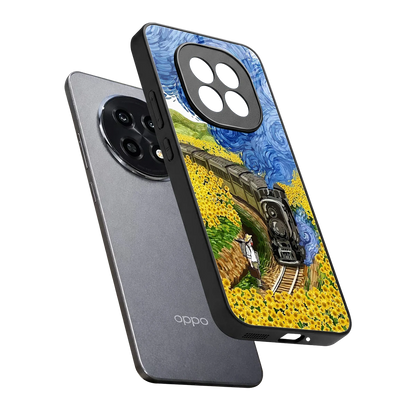 Starry Wait sleek oppo f29 pro 5g cover with tempered glass back and TPU edges