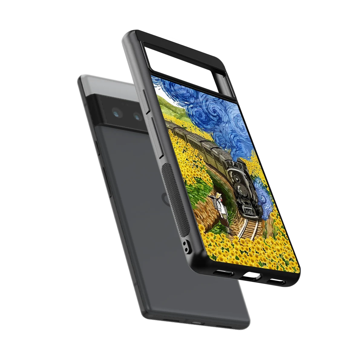 Starry Wait sleek google pixel 6 pro cover with tempered glass back and TPU edges