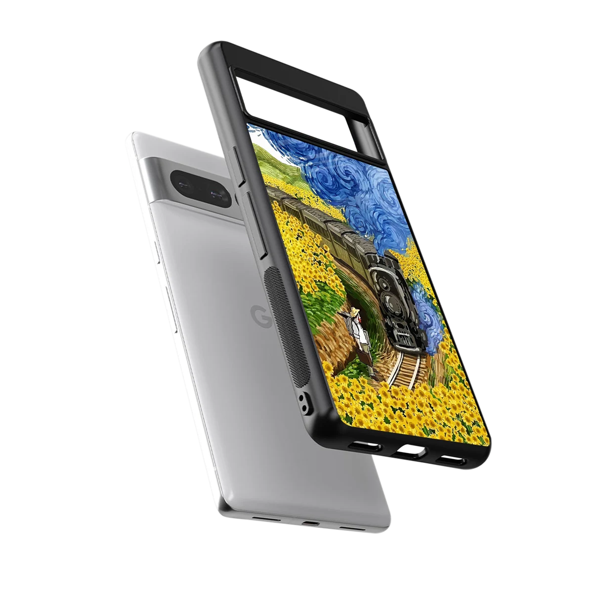 Starry Wait sleek google pixel 7 pro cover with tempered glass back and TPU edges