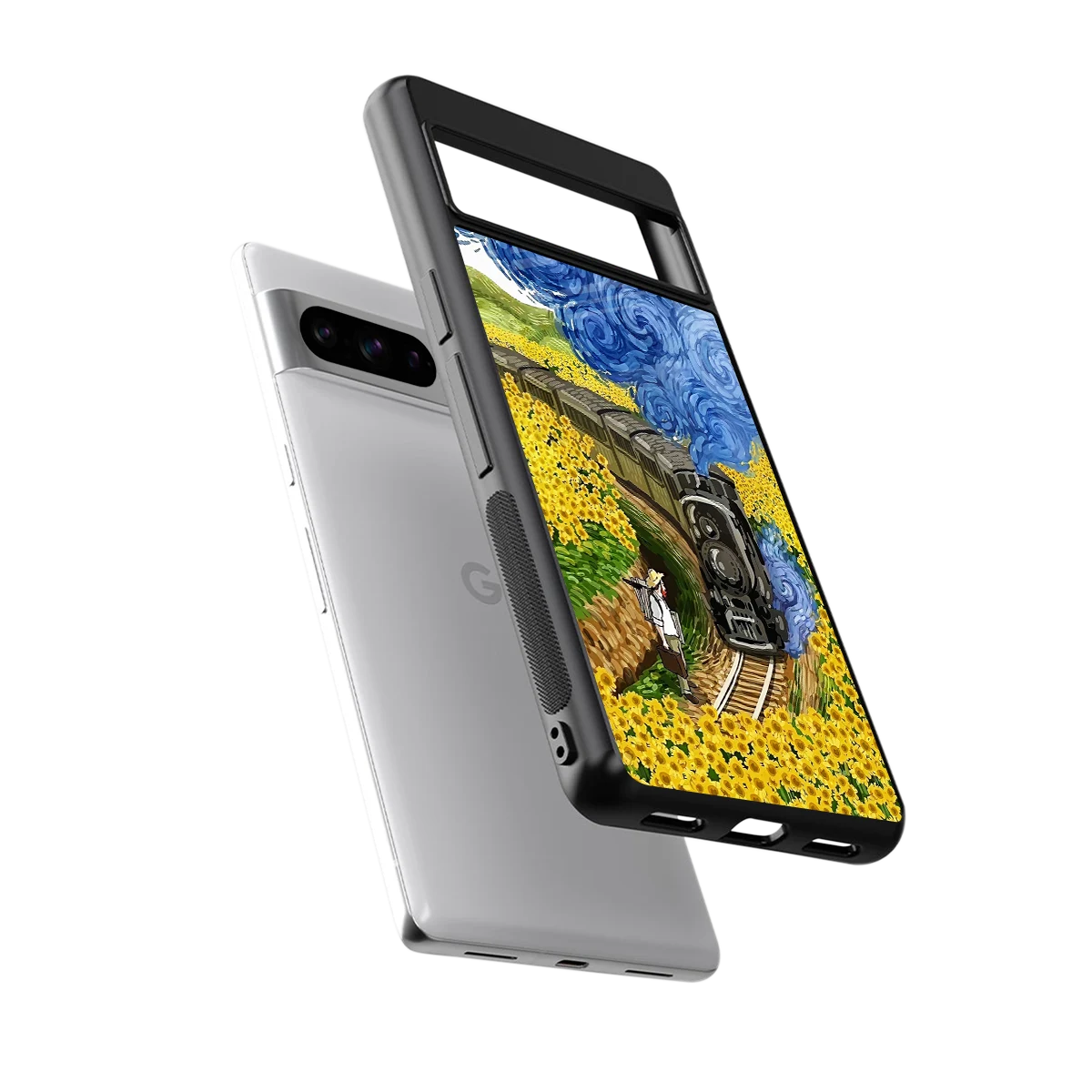 Starry Wait sleek google pixel 8 pro cover with tempered glass back and TPU edges