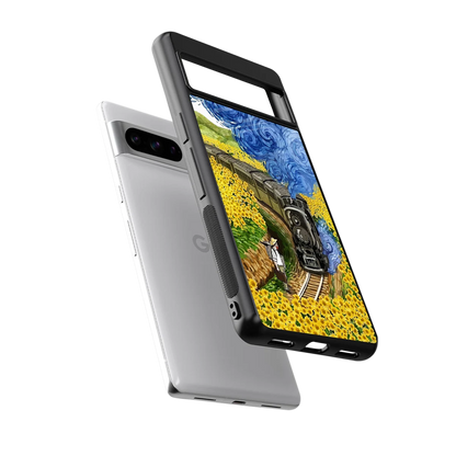 Starry Wait sleek google pixel 8 pro cover with tempered glass back and TPU edges