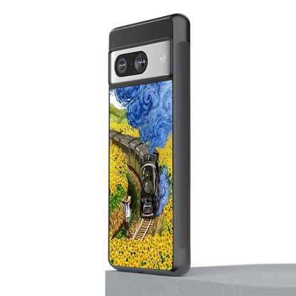 Starry Wait stylish phone case for google pixel 8 | glossy glass and slim fit