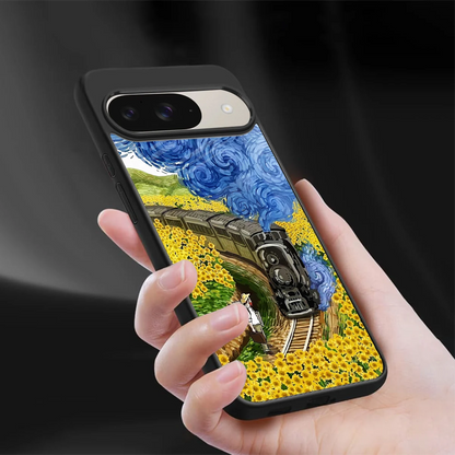 Starry Wait sleek google pixel 9 cover with tempered glass back and TPU edges