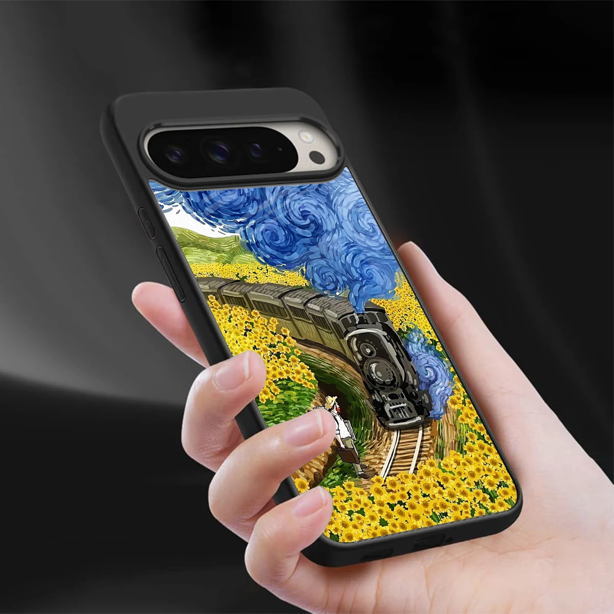 Starry Wait sleek google pixel 9 pro xl cover with tempered glass back and TPU edges