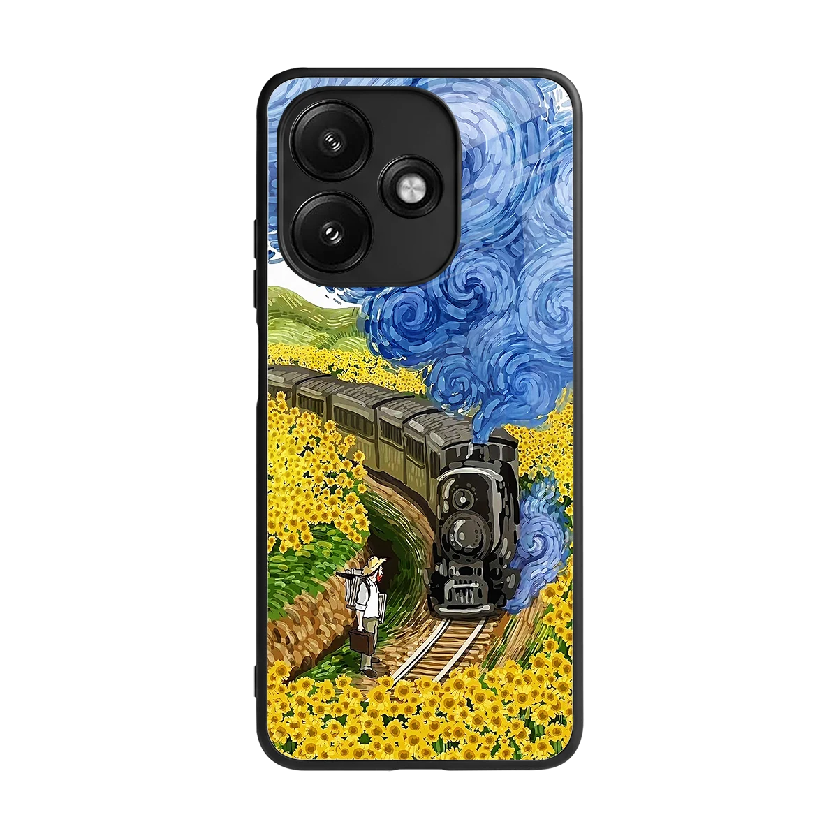 Starry Wait back phone cover | glass case for redmi 12 5g