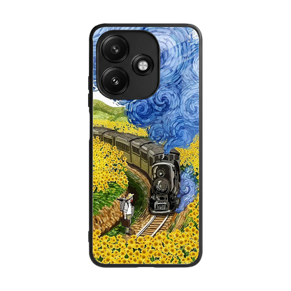 Starry Wait back phone cover | glass case for redmi 12 5g