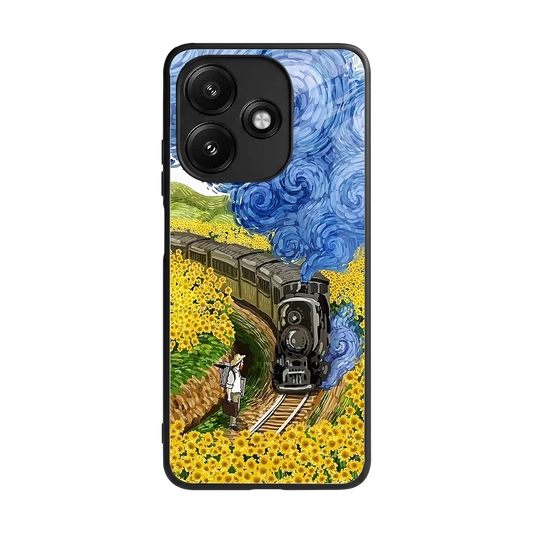Starry Wait back phone cover | glass case for redmi 12 5g