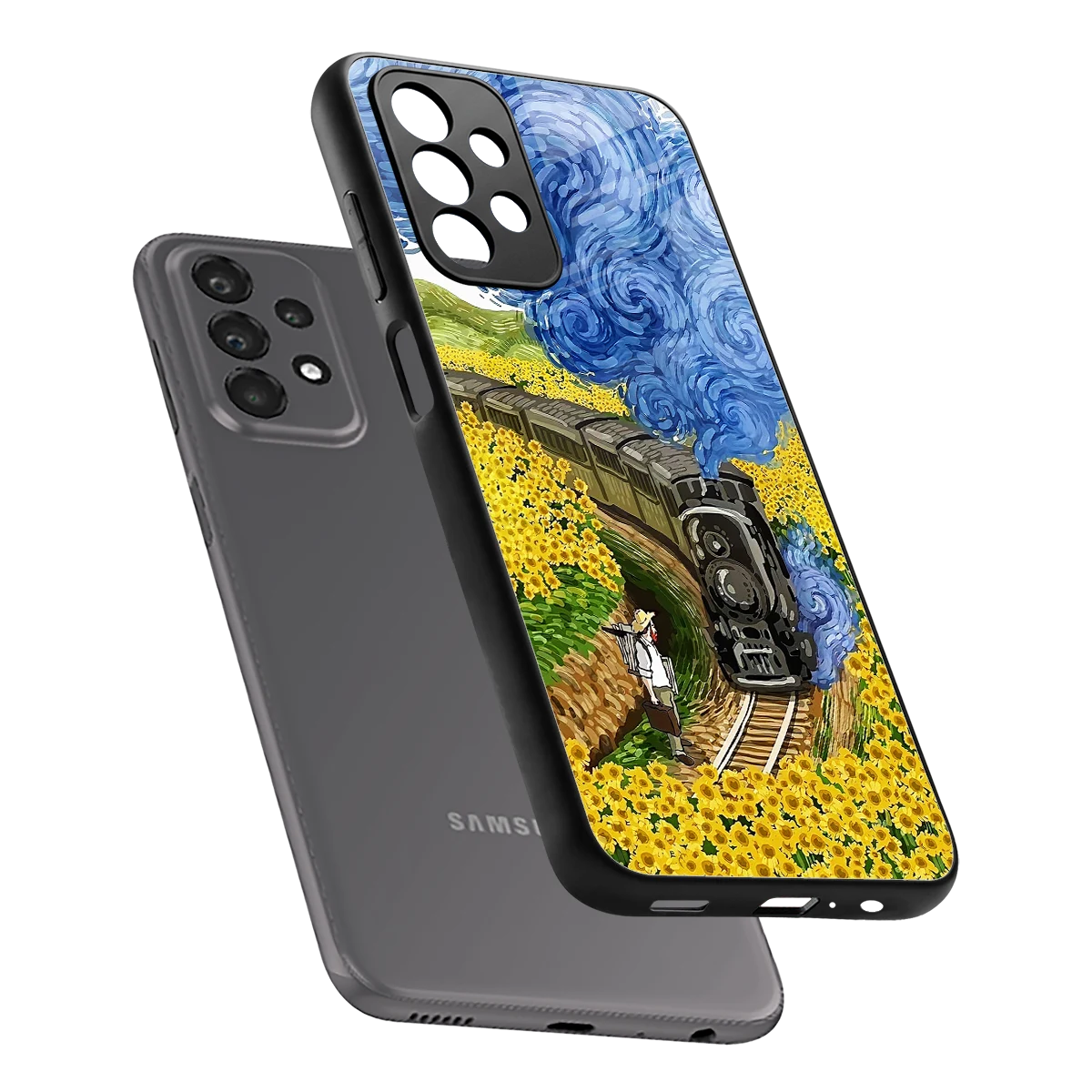Starry Wait sleek samsung galaxy a23 cover with tempered glass back and TPU edges