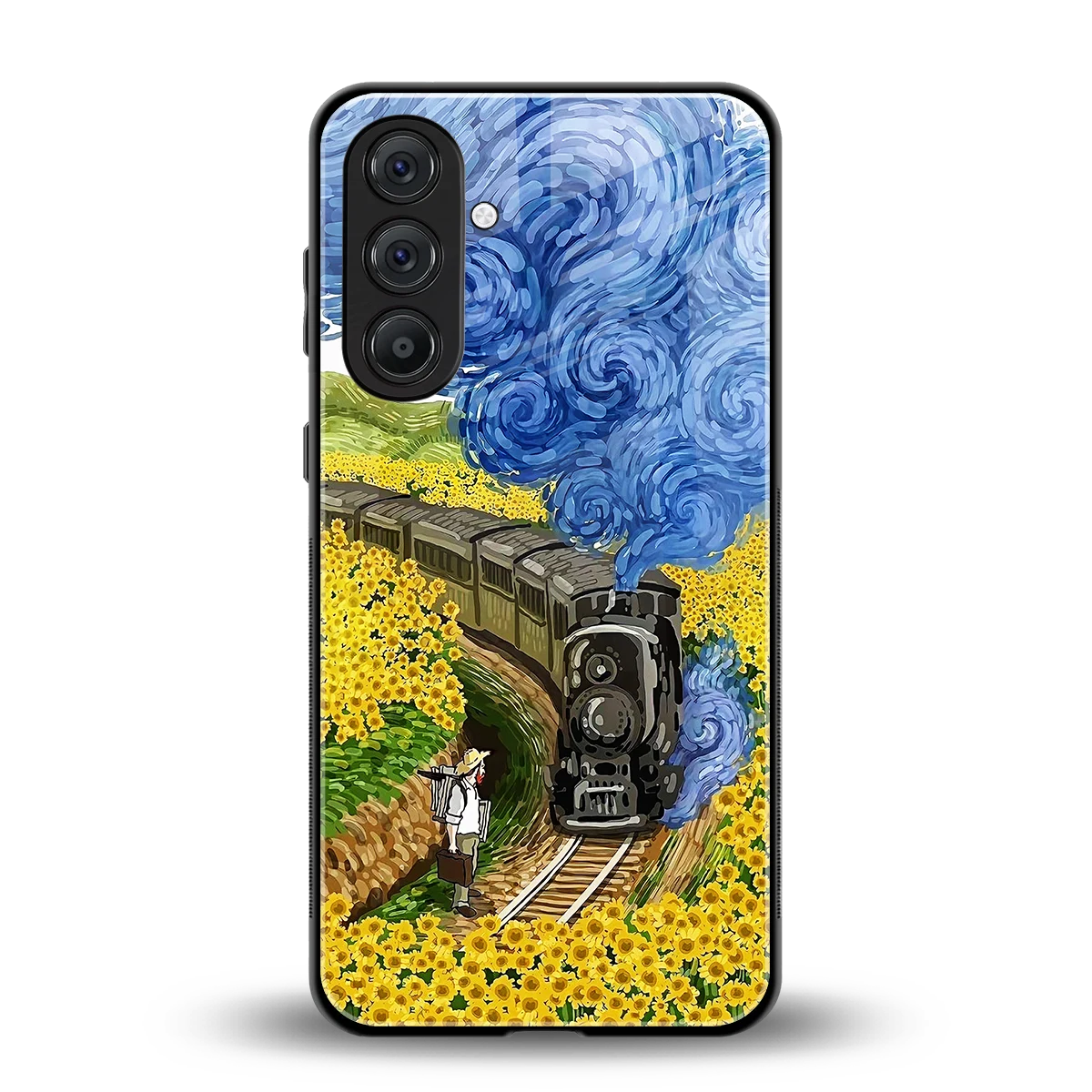 Starry Wait back phone cover | glass case for samsung galaxy a55 5g