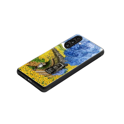 Starry Wait stylish phone case for samsung galaxy a55 5g | glossy glass and slim fit