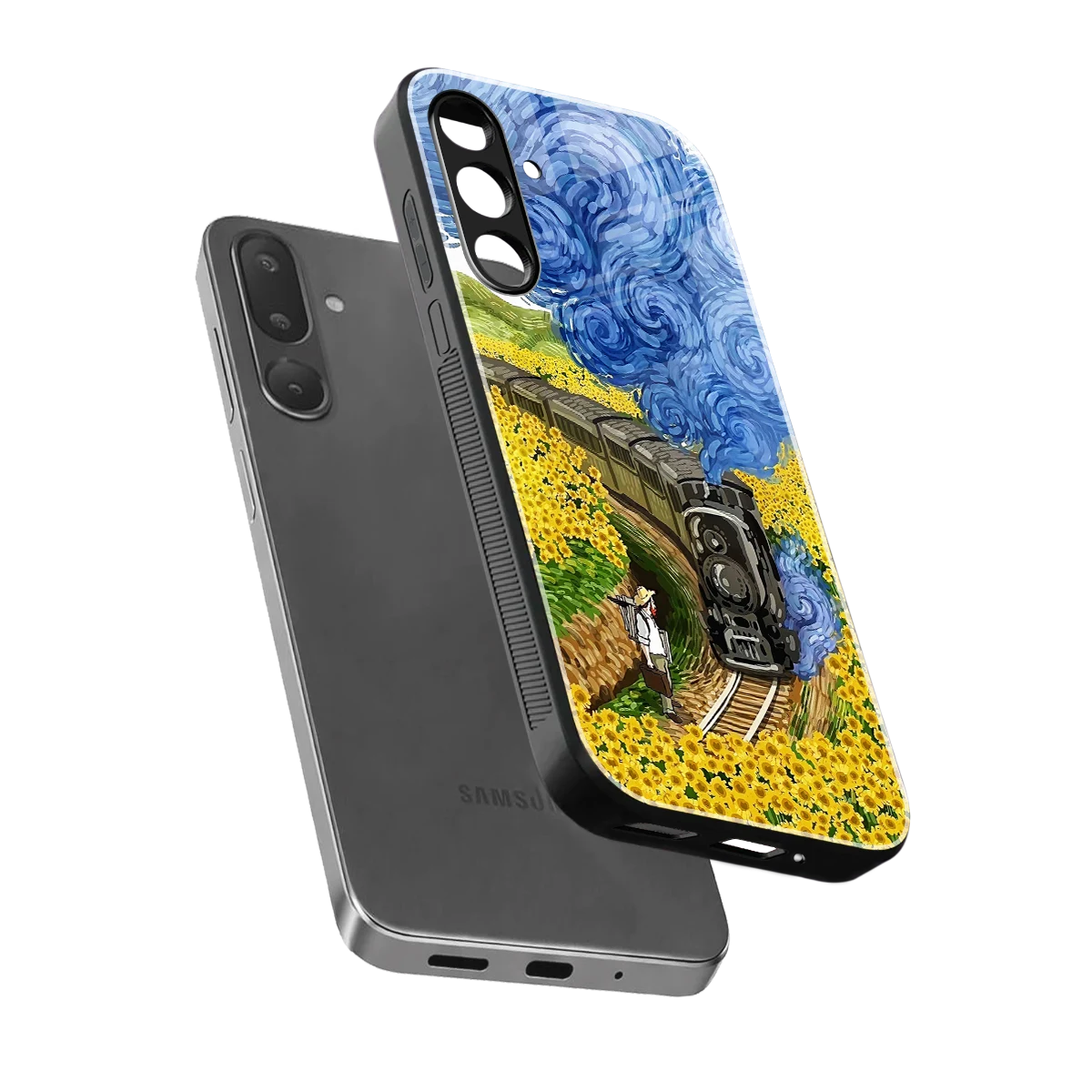 Starry Wait sleek samsung galaxy m36 5g cover with tempered glass back and TPU edges