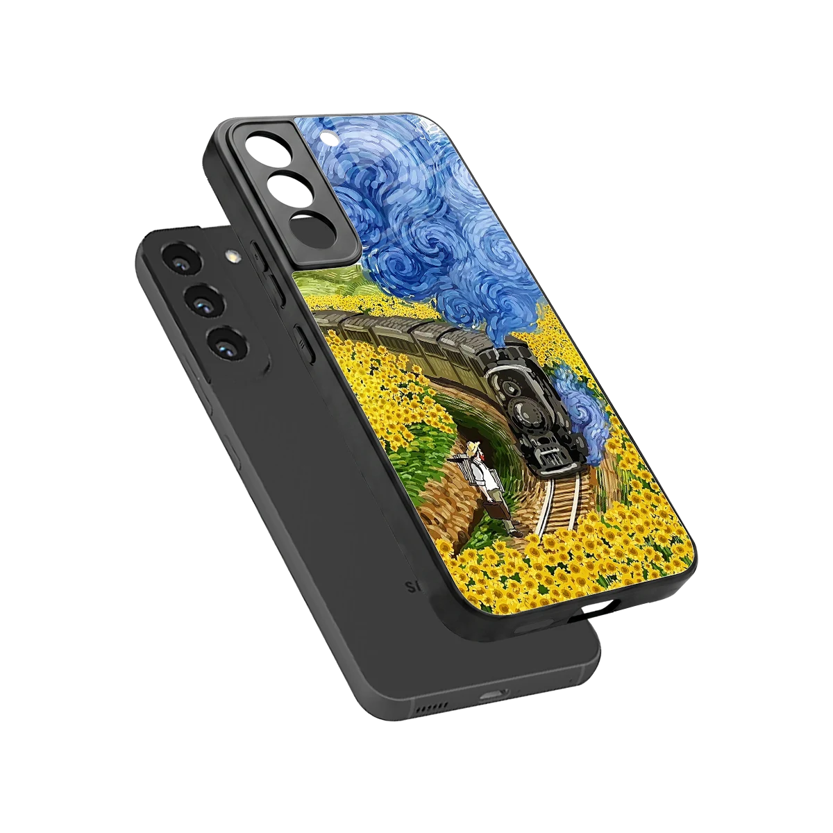 Starry Wait sleek samsung galaxy s22 cover with tempered glass back and TPU edges