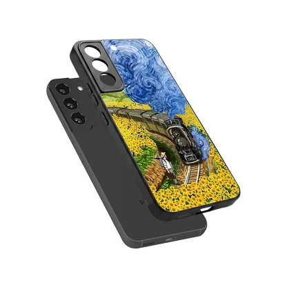 Starry Wait sleek samsung galaxy s22 cover with tempered glass back and TPU edges