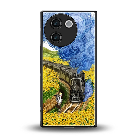 Starry Wait back phone cover | glass case for vivo v30e