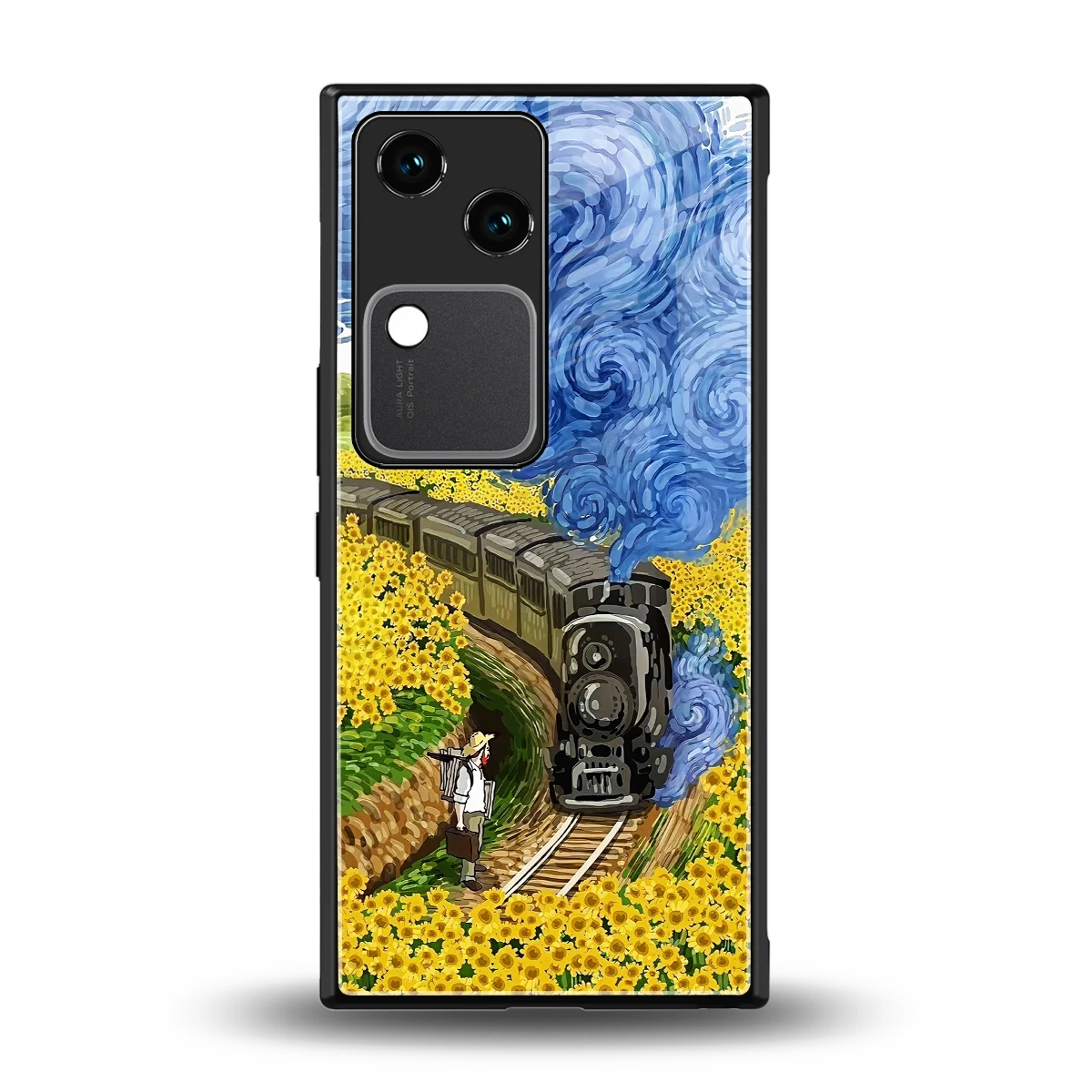 Starry Wait back phone cover | glass case for vivo v30