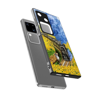 Starry Wait sleek vivo v30 cover with tempered glass back and TPU edges