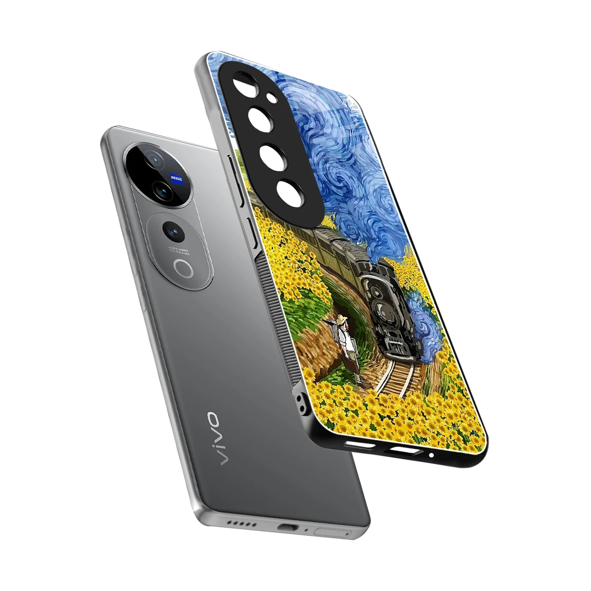 Starry Wait sleek vivo v40 pro cover with tempered glass back and TPU edges