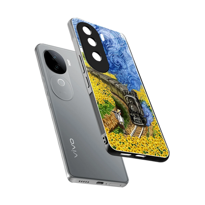 Starry Wait sleek vivo v40e cover with tempered glass back and TPU edges