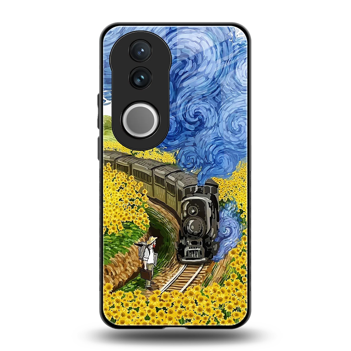 Starry Wait back phone cover | glass case for vivo v50