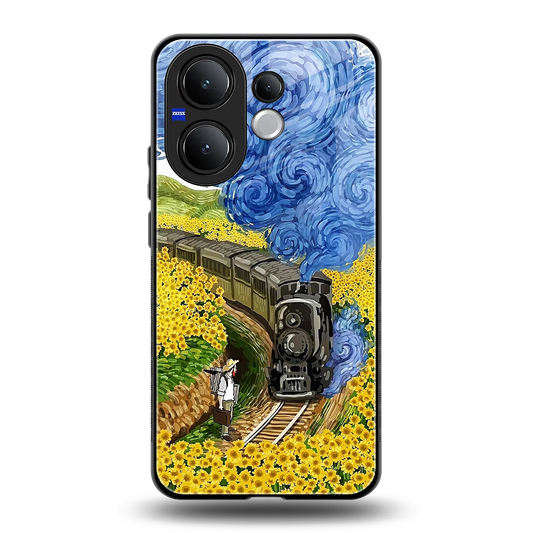 Starry Wait back phone cover | glass case for vivo v60