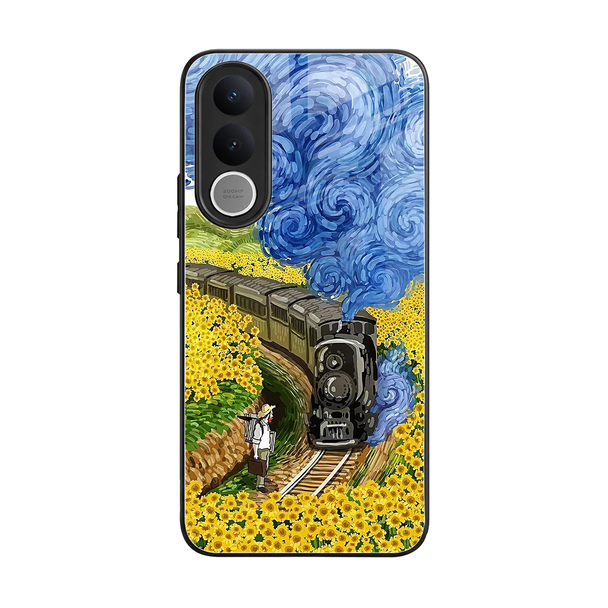 Starry Wait back phone cover | glass case for vivo v70 fe