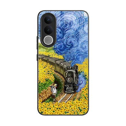 Starry Wait back phone cover | glass case for vivo v70 fe