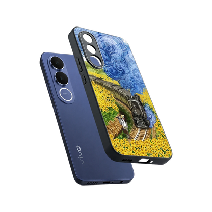 Starry Wait sleek vivo v70 fe cover with tempered glass back and TPU edges