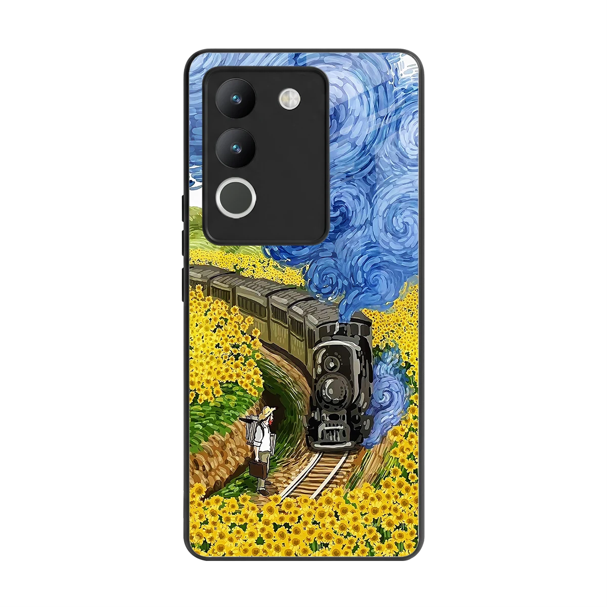 Starry Wait back phone cover | glass case for vivo y200 5g