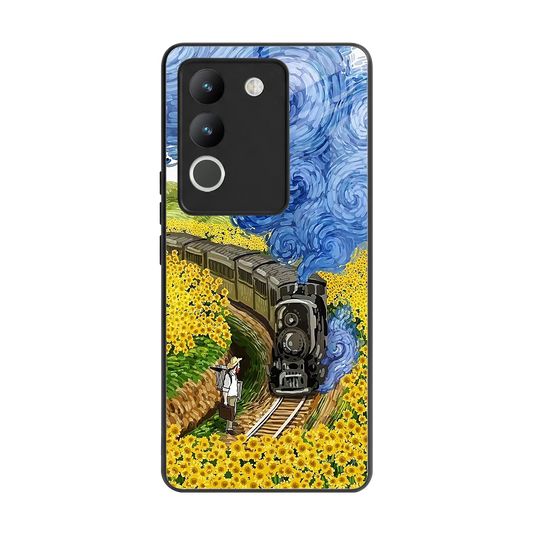 Starry Wait back phone cover | glass case for vivo y200 5g