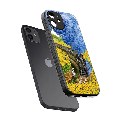 Starry Wait sleek iphone 12 cover with tempered glass back and TPU edges
