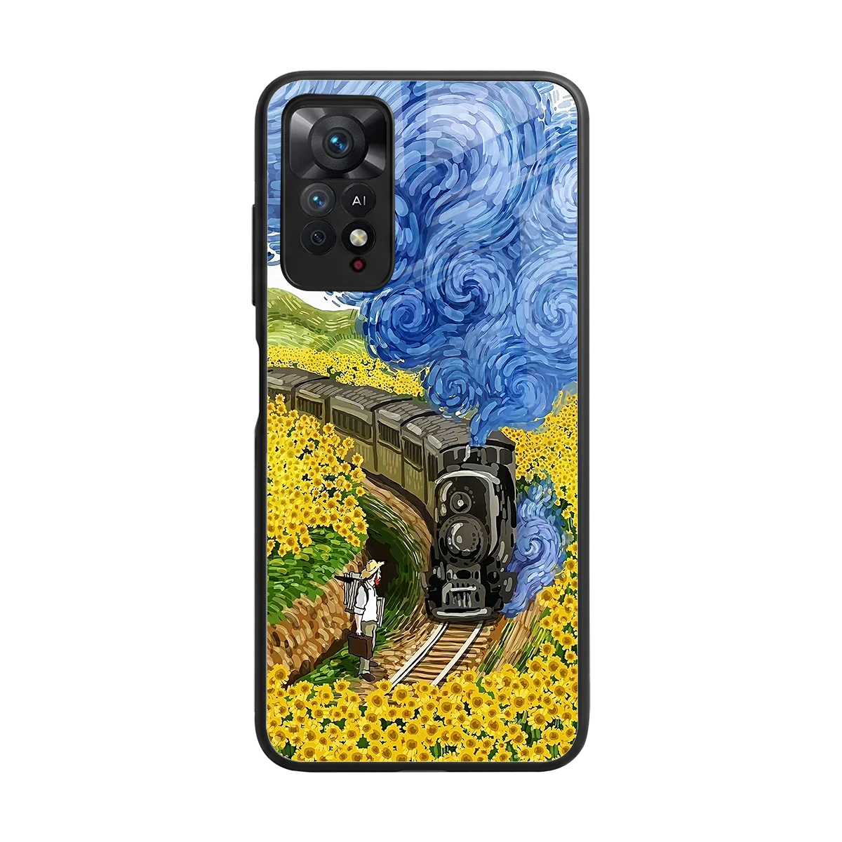 Starry Wait back phone cover | glass case for redmi note 11 pro