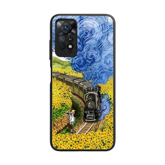 Starry Wait back phone cover | glass case for redmi note 11 pro