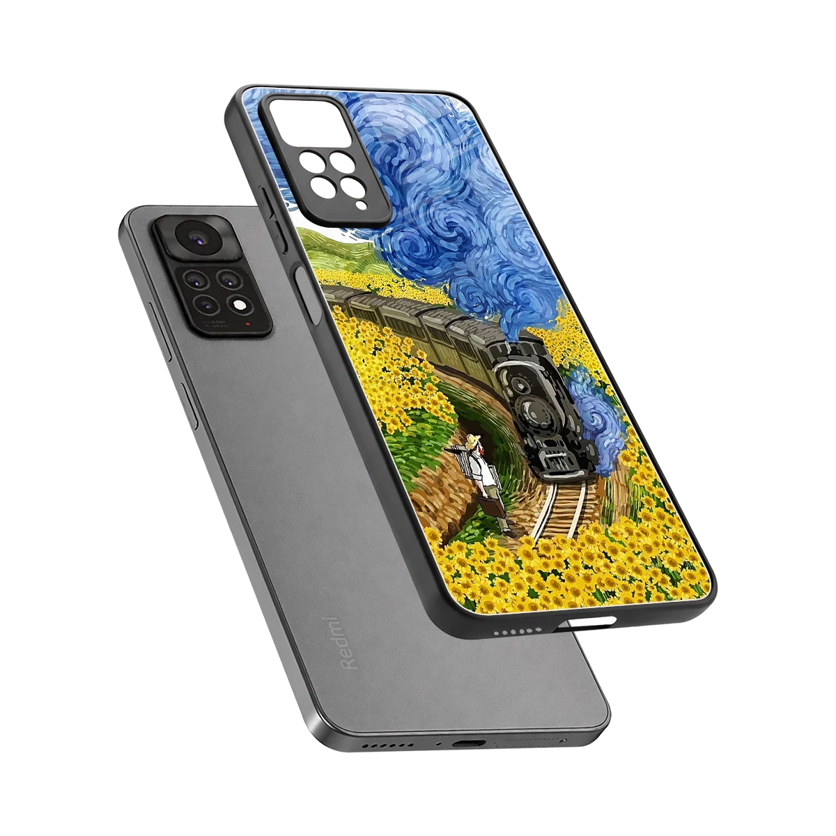 Starry Wait sleek redmi note 11 pro cover with tempered glass back and TPU edges