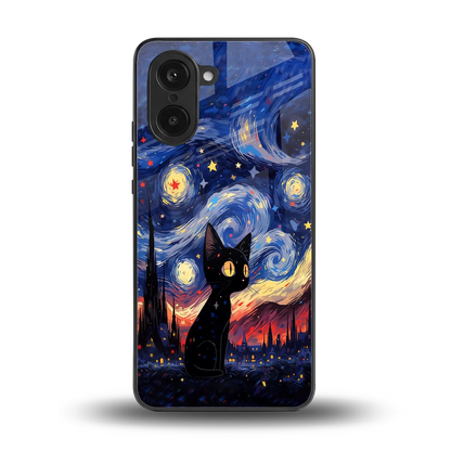 Starry Whiskers back phone cover | glass case for oneplus nord ce5 5g