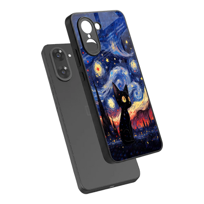 Starry Whiskers sleek oneplus nord ce5 5g cover with tempered glass back and TPU edges