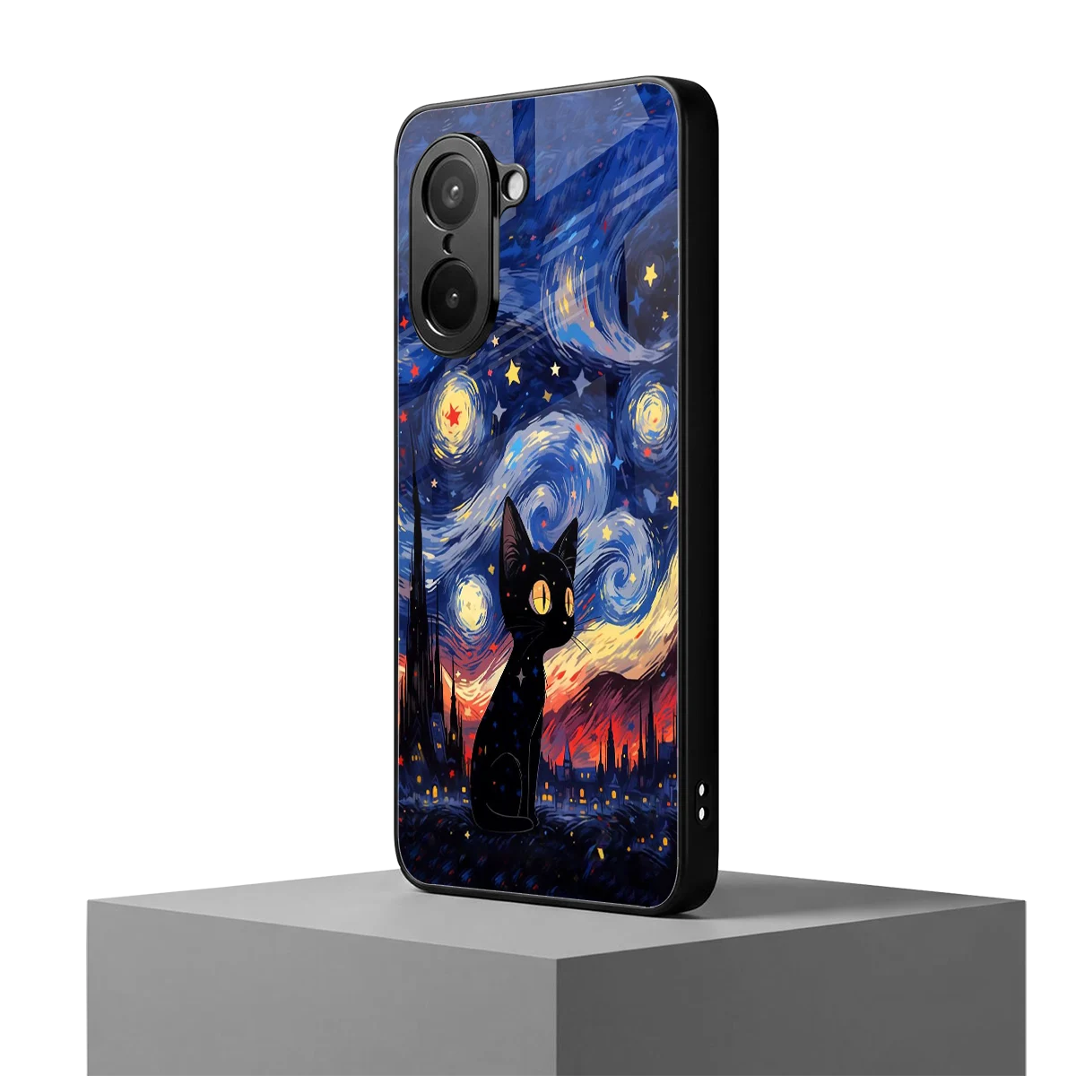 Starry Whiskers oneplus nord ce5 5g mobile cover | shockproof glass phone case