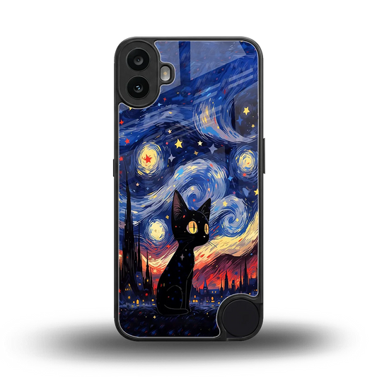 Starry Whiskers back phone cover | glass case for cmf nothing phone 1