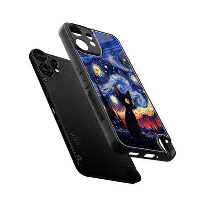 Starry Whiskers sleek cmf nothing phone 2 pro cover with tempered glass back and TPU edges