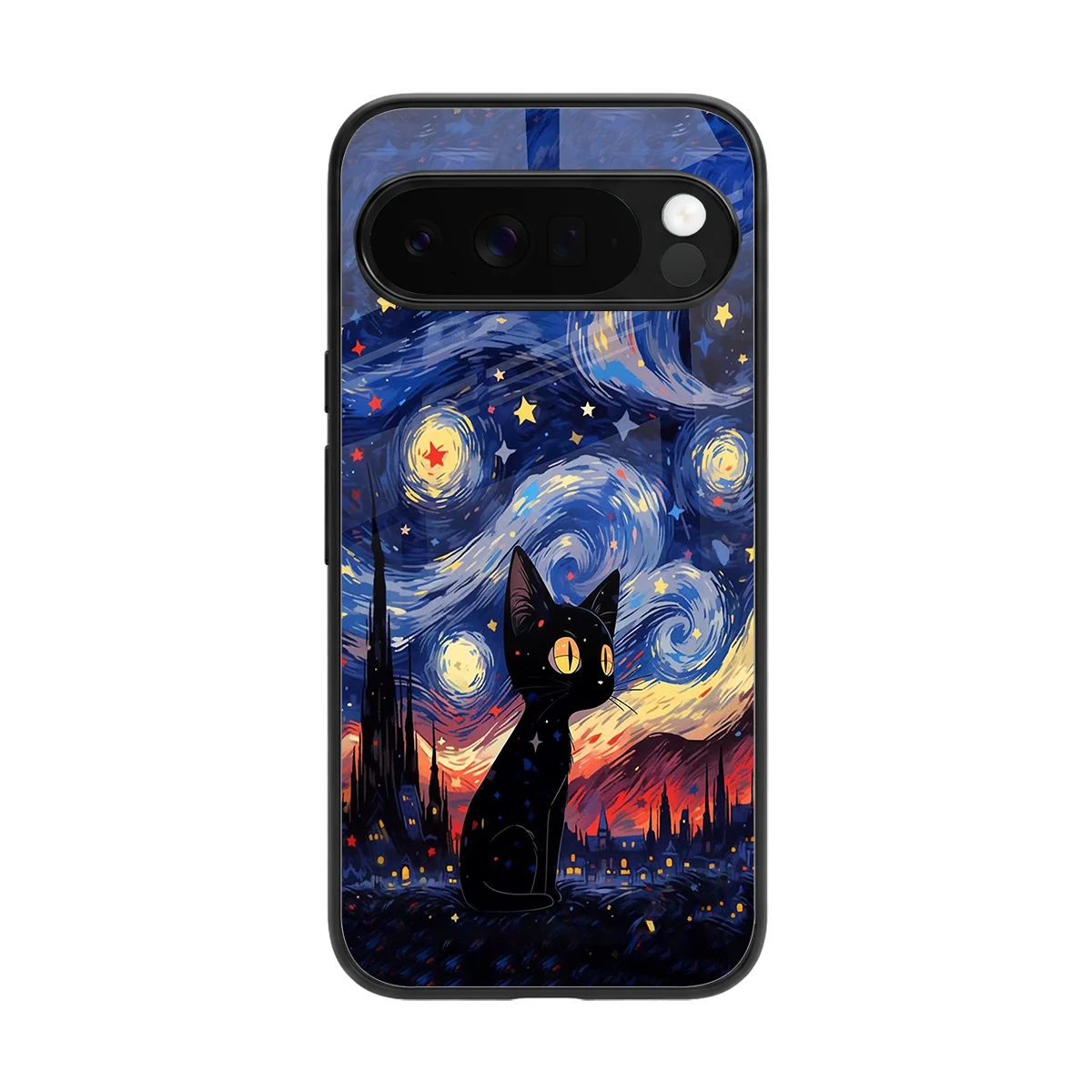 Starry Whiskers back phone cover | glass case for google pixel 10 pro xl