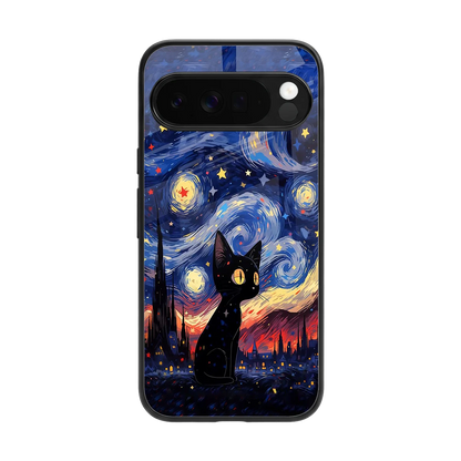Starry Whiskers back phone cover | glass case for google pixel 10 pro xl