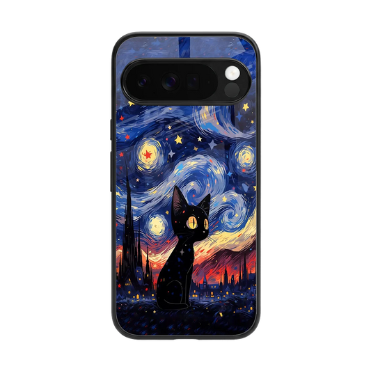 Starry Whiskers back phone cover | glass case for google pixel 10 pro xl