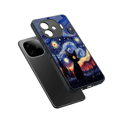 Starry Whiskers sleek iqoo neo 10r 5g cover with tempered glass back and TPU edges